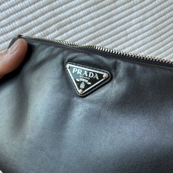 Prada Black Leather Clutch Bag - Picture 5 of 10